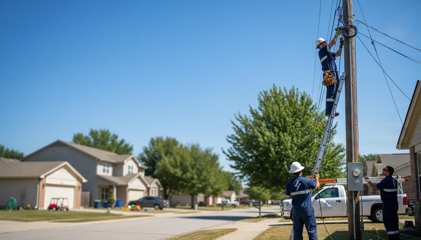 Residential electrician providing installation services in Cunningham, TX